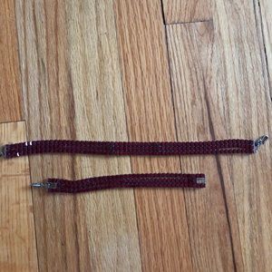 Swarovski ruby choker and bracelet set